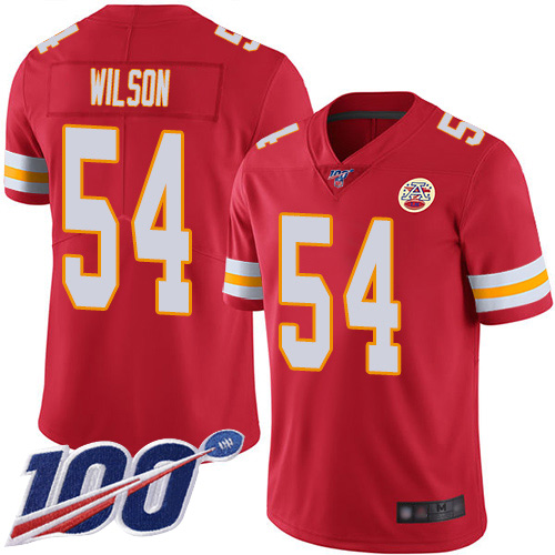 Men Kansas City Chiefs #54 Wilson Damien Red Team Color Vapor Untouchable Limited Player 100th Season Nike NFL Jersey->nfl t-shirts->Sports Accessory